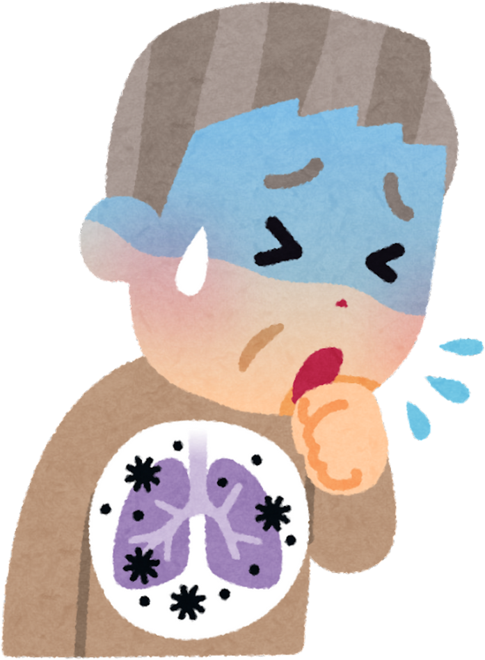 Illustration of a Man Suffering from Pneumonia